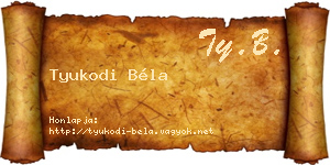 Tyukodi Béla névjegykártya
